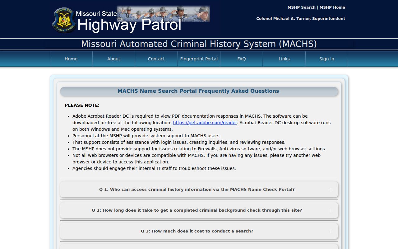 Newton County criminal record search help from the Missouri MACHS portal