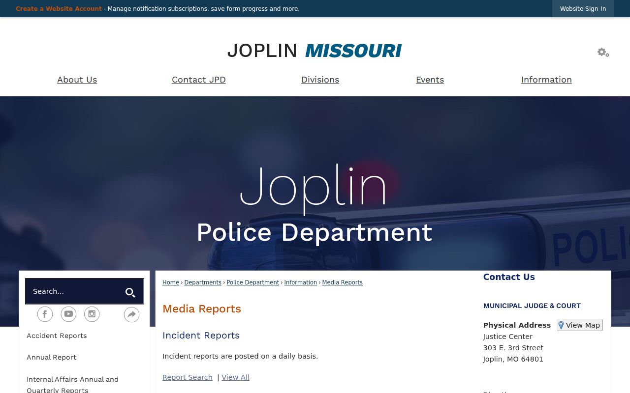 Joplin criminal records Media Reports archive