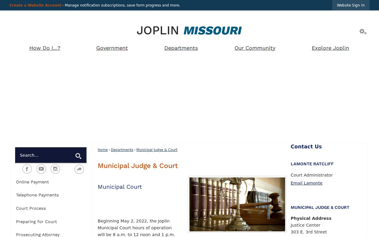 Joplin criminal records municipal court page