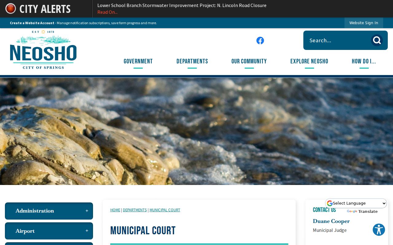 Neosho criminal records municipal court information