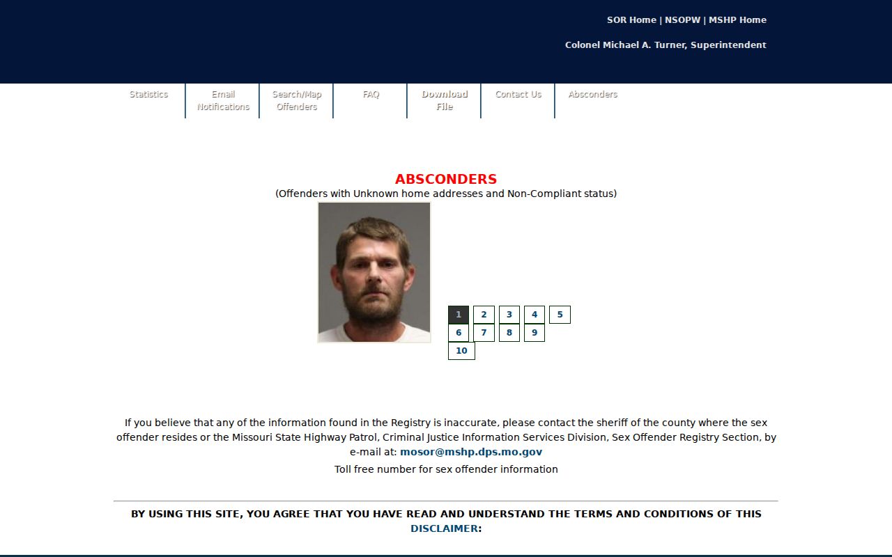 Newton County sex offender registry search fields on the Missouri portal